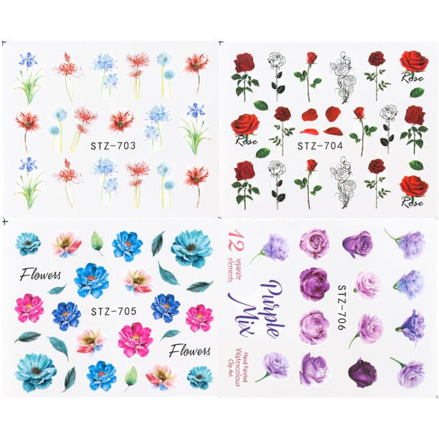 Flower Series  Water Stickers