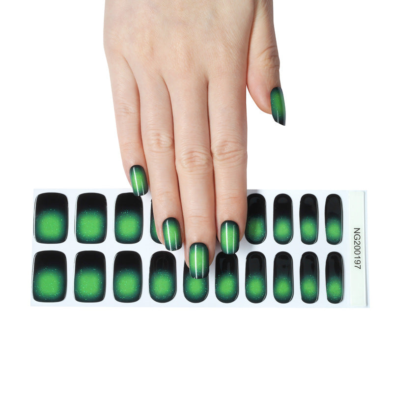 Gel Nail Stickers 20 Finger Phototherapy Light UV Polish Nail Sticker Half Baked Nail Stickers