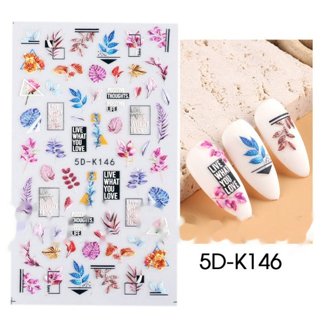 5D Three-dimensional Relief Nail Sticker
