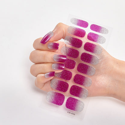 Gradient Onion Powder Manicure Tearable Color Nail Sticker