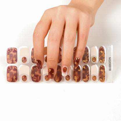 Korean Semi Cured Nail Stickers That Can Be Attached To Nail Polish Glue