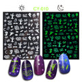 Halloween Skull Pumpkin Tree Funny Adhesive Nail Stickers
