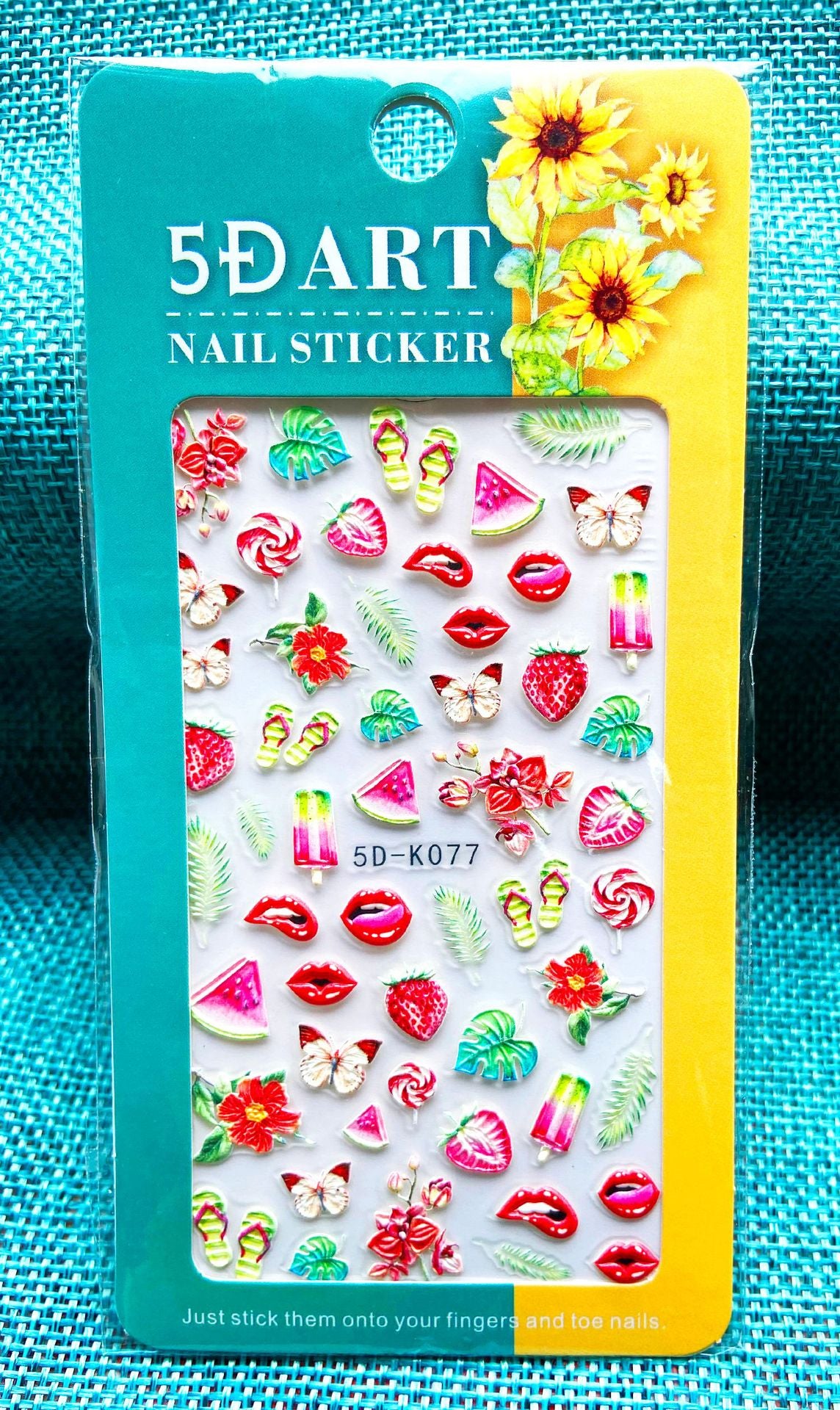 Embossed Nail Sticker Plaid Nail Sticker Three-dimensional Bow Nail Sticker Summer Nail Sticker