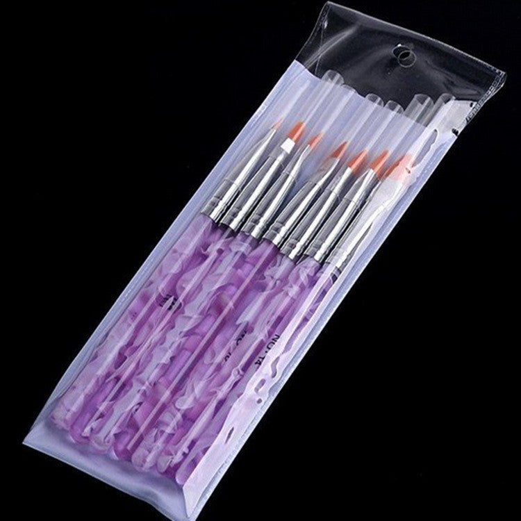 Nail supplies pen brush Acrylic rod round head phototherapy pen 7 sets of pens Painted set Pen wholesale
