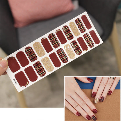 Waterproof Color Christmas Letter Nail Sticker Full Sticker