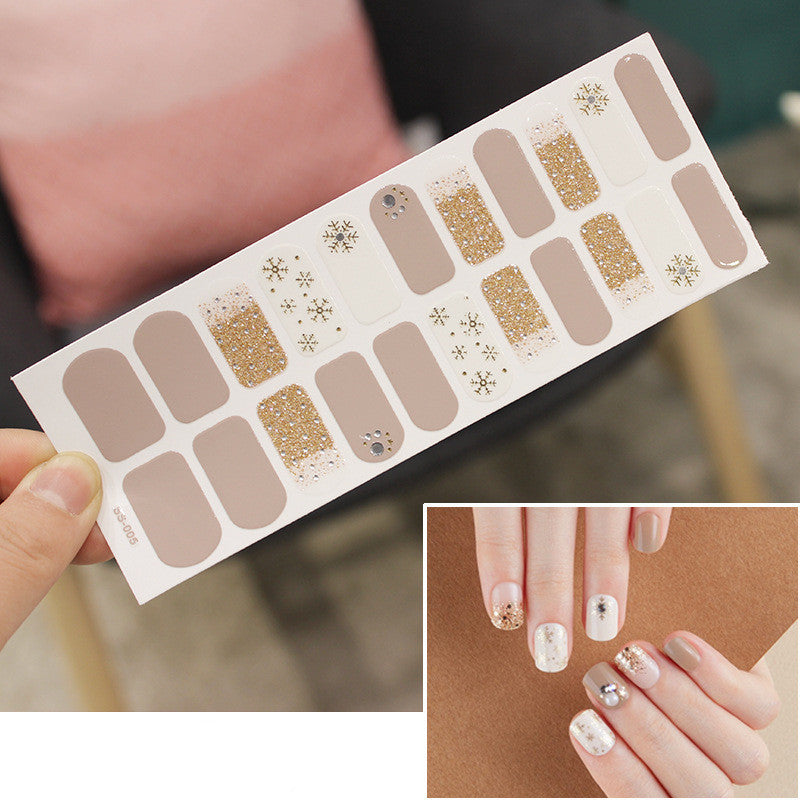 Waterproof Color Christmas Letter Nail Sticker Full Sticker