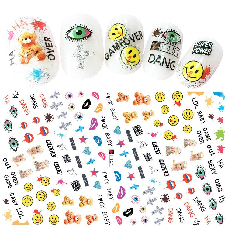 Adhesive nail decals