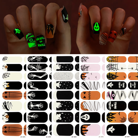 Apply Oil Film Fluorescent Nail Enhancement Sticker Glow At Night