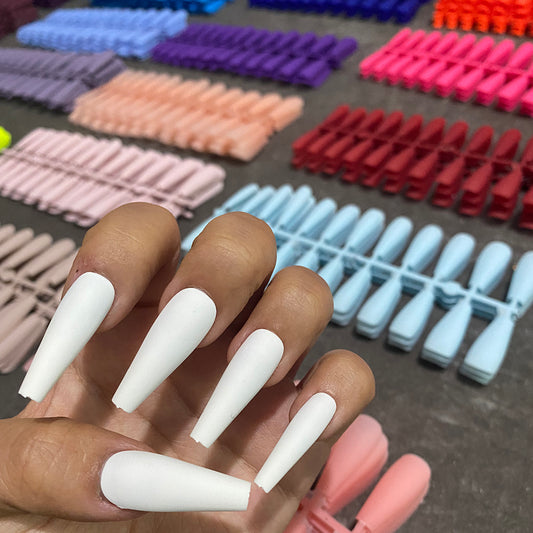 24pcs Mix Colors Matte Super Ong Coffin False Nail Ballet