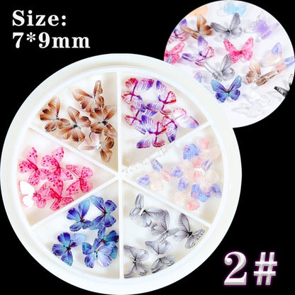 Heat Shrinkable Film Finished Small Butterfly Nail Decoration