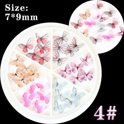 Heat Shrinkable Film Finished Small Butterfly Nail Decoration