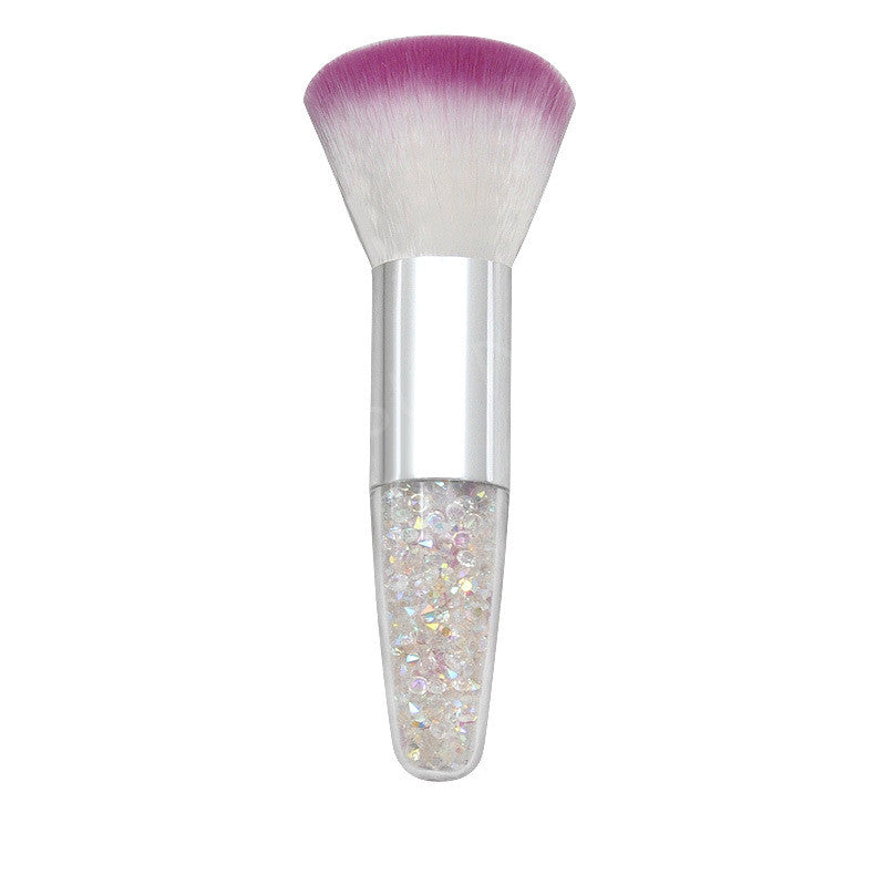 Conical Diamond Particles Transparent Handle Makeup Brush