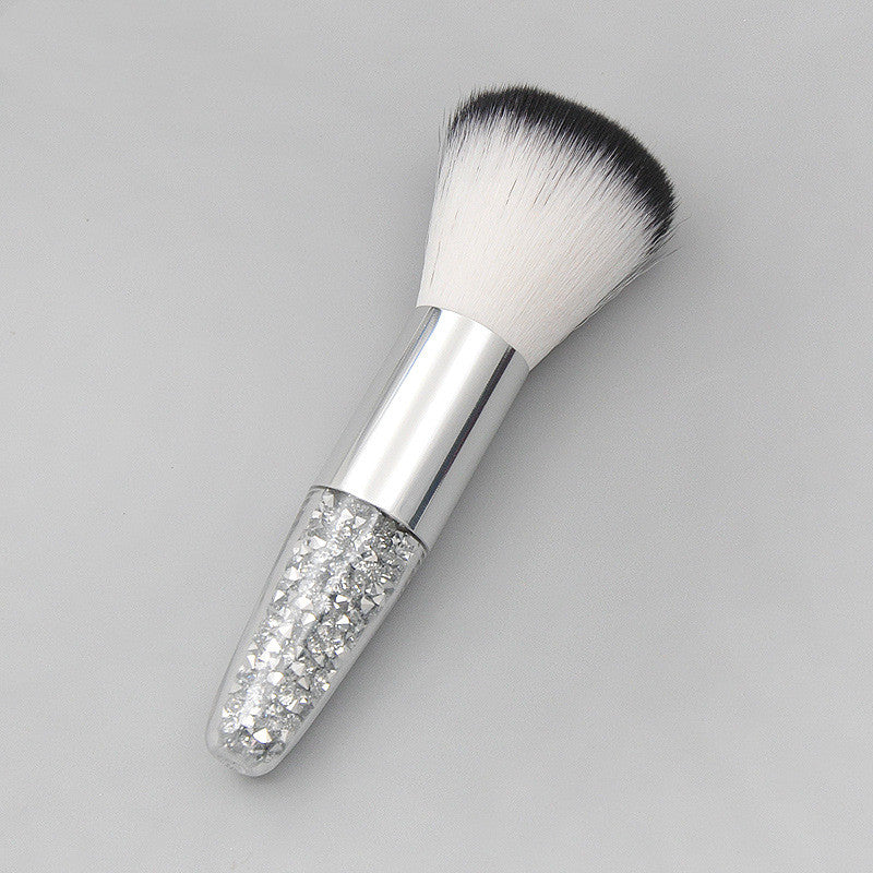 Conical Diamond Particles Transparent Handle Makeup Brush