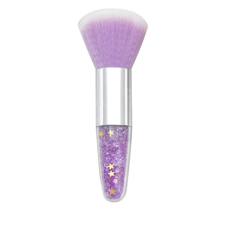 Conical Diamond Particles Transparent Handle Makeup Brush
