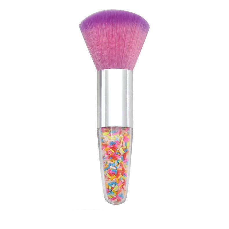 Conical Diamond Particles Transparent Handle Makeup Brush