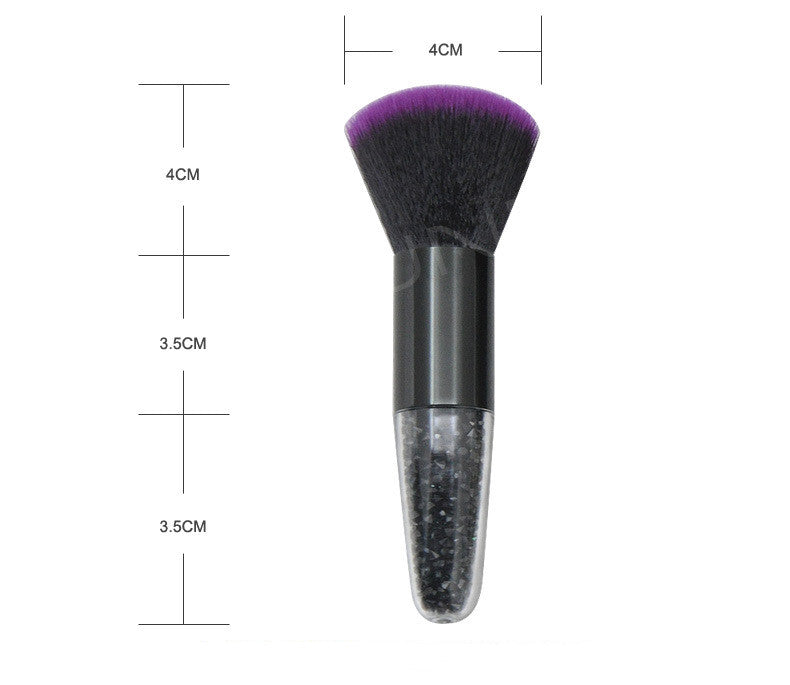 Conical Diamond Particles Transparent Handle Makeup Brush