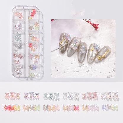 Shell Piece Diamond Rhinestone Decoration Pearl Butterfly Nail Sticker