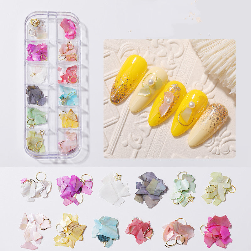 Shell Piece Diamond Rhinestone Decoration Pearl Butterfly Nail Sticker