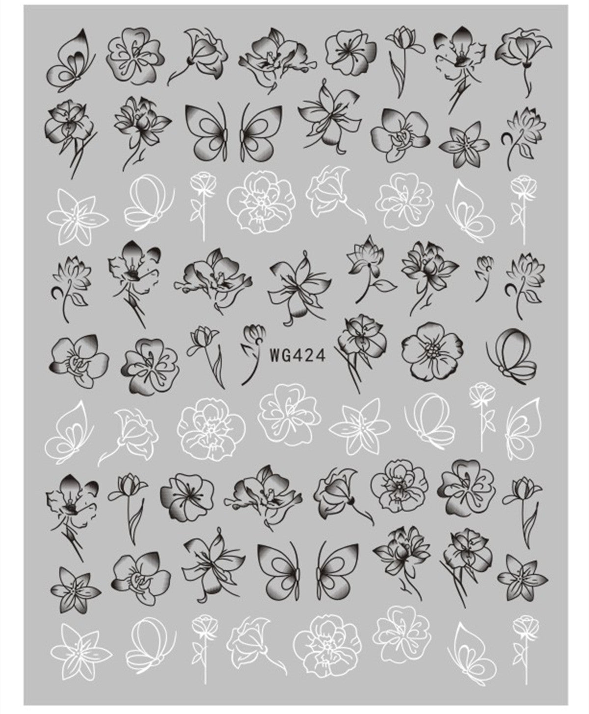 Nail Sticker Export Black and White Line Nail Sticker