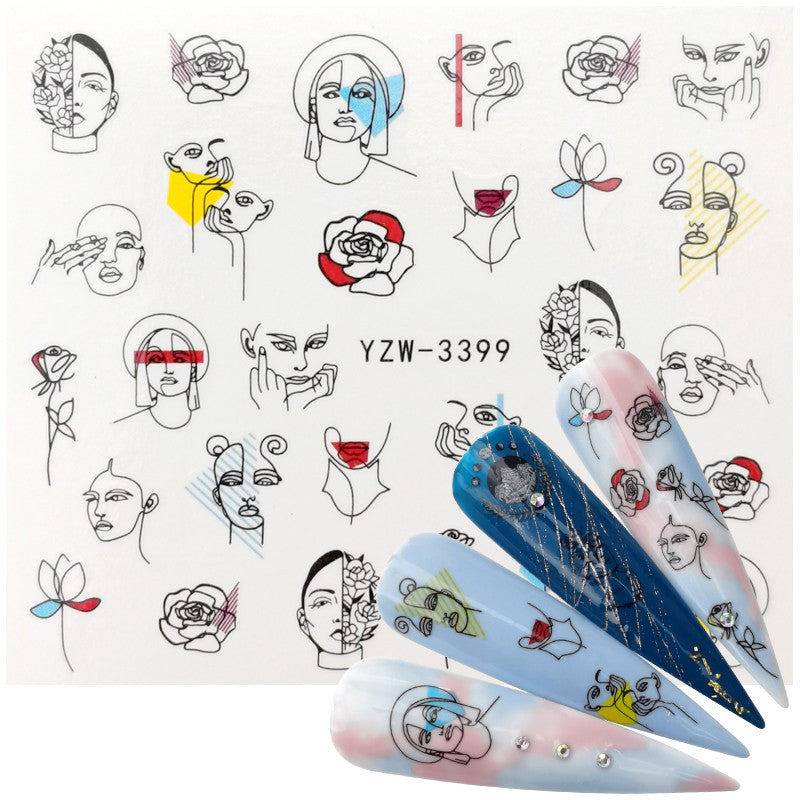 Geometric Line Smiley Cactus Sticker