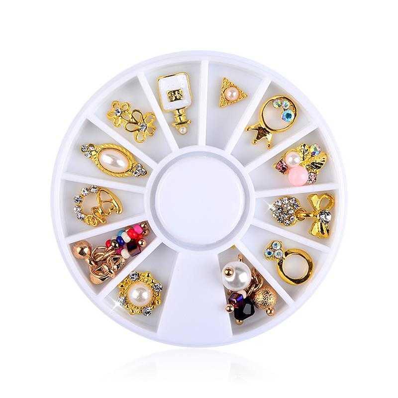 1 Wheel 3D Charm Alloy Rhinestones