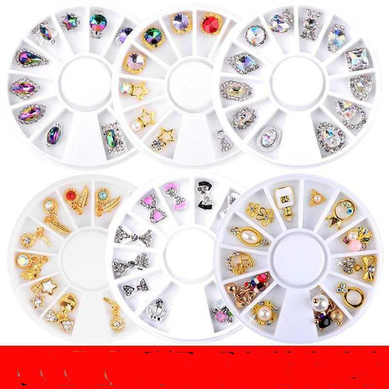 1 Wheel 3D Charm Alloy Rhinestones