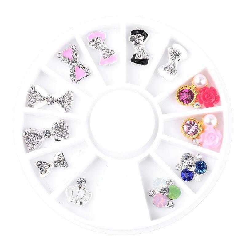 1 Wheel 3D Charm Alloy Rhinestones