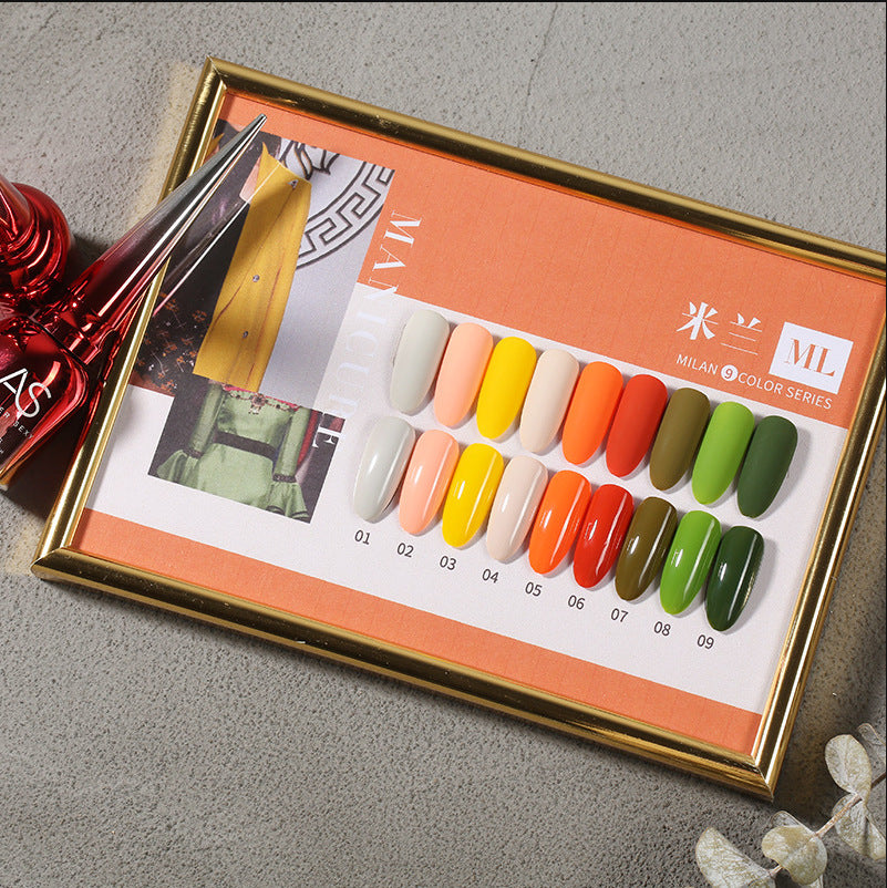 AS New Solid Color Nail Polish Glue New Nail Shop Dedicated 9 Color Sparkling Star Nail Polish Glue Cross-Border