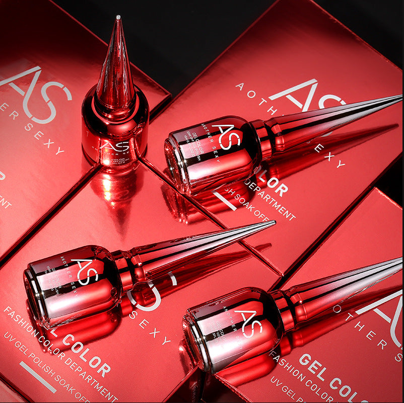 AS New Solid Color Nail Polish Glue New Nail Shop Dedicated 9 Color Sparkling Star Nail Polish Glue Cross-Border