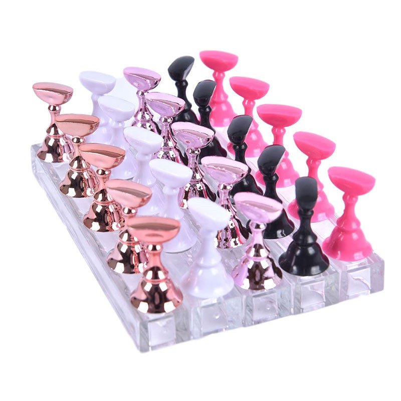 Acrylic Transparent Base for Nail Holder Magnet Chessboard Practice Seat