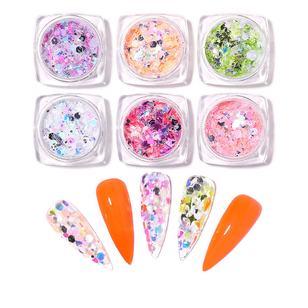 Star Shape Love Symphony Geometric Sequin Nail Sticker