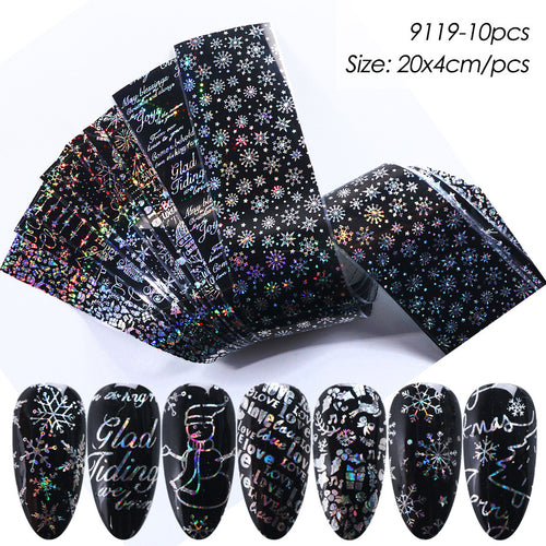 10x Cross-Border Starry Paper Ins Laser Silver Snowflake Christmas