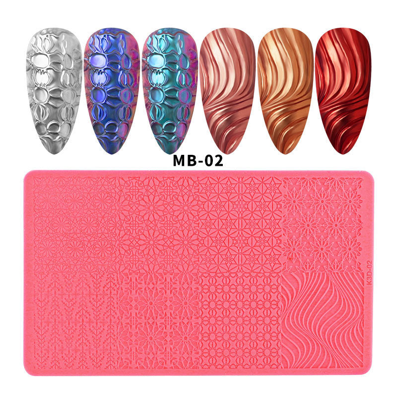 Nail Art Silicone Printing Template Plastic Template 3D Relief