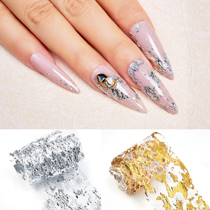 Nail Art Gold Foil Paper Sally Mesh Gold and Silver Foil Mesh Gold Thread