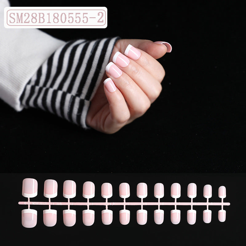 European And American Pink Complexion French Manicure