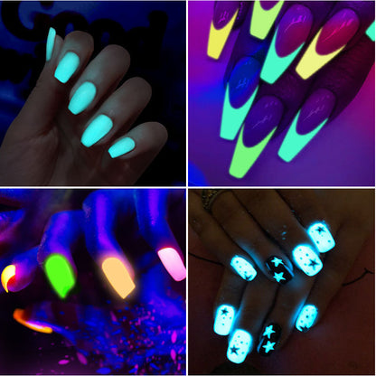 Nail Art Luminous Powder 12 Color Nail Luminous Phosphor