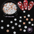 Ultra Thin Computer Chip Manicure Hollow Metal Chip English Letter Snowflake Christmas Nail Patch