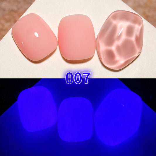 Luminous Glue Bungee Fluorescent Color Candy Color Nail Polish Glue Solid Color Glue Discoloration