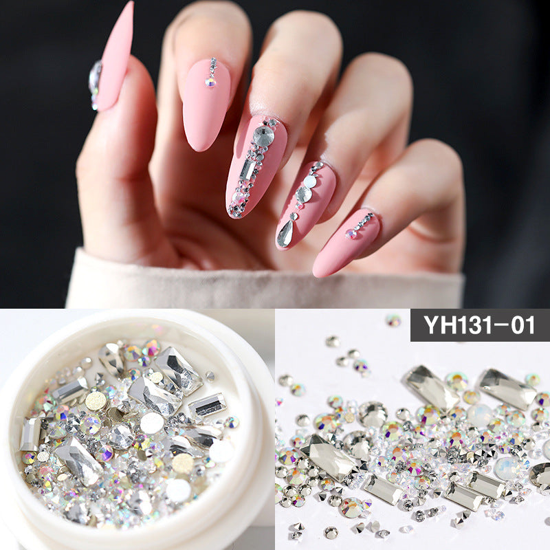 Rhinestone Diamond Mixed-Design Flat-Bottom