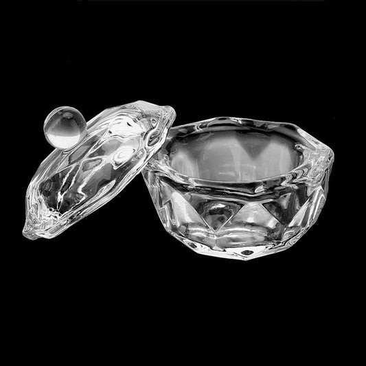 Glass Crystal Cup With Lid Octagonal Transparent Crystal Cup