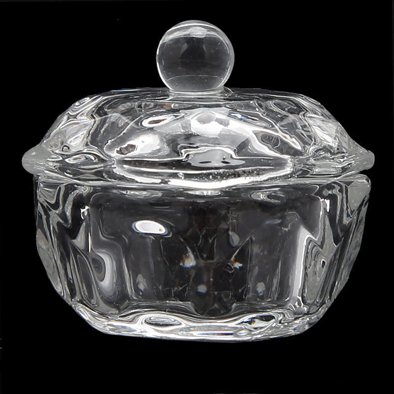 Glass Crystal Cup With Lid Octagonal Transparent Crystal Cup