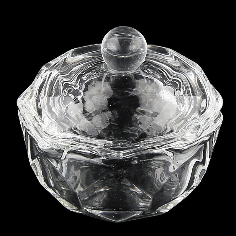 Glass Crystal Cup With Lid Octagonal Transparent Crystal Cup