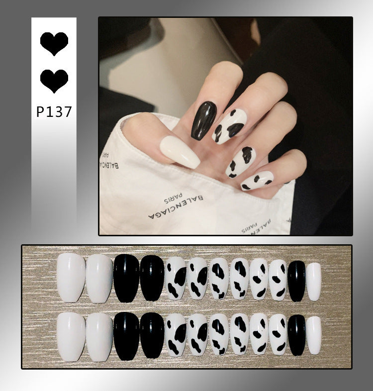 Net Red False Nail Sticking Wearing Nail Finished Nail Piece Love Peach Heart Nail Patch Removable Nail Patch N12