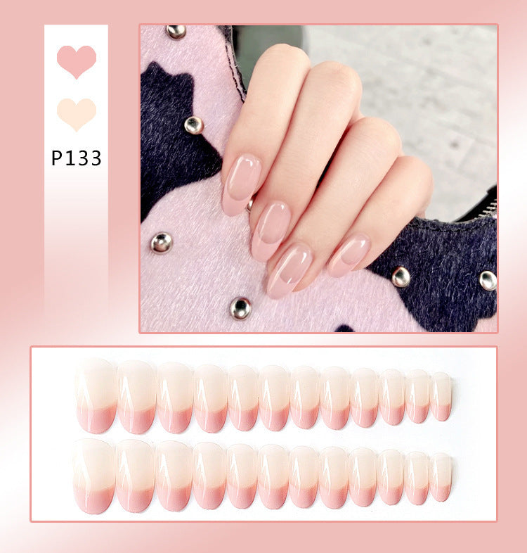 Net Red False Nail Sticking Wearing Nail Finished Nail Piece Love Peach Heart Nail Patch Removable Nail Patch N12