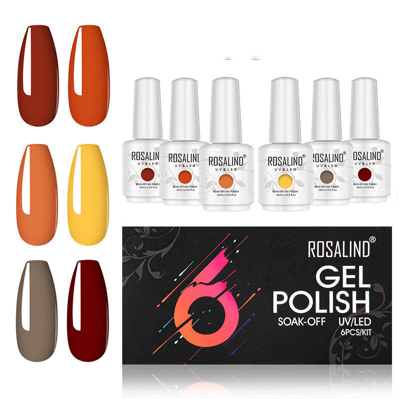 Japanese Style Nail Polish Set, Plant Phototherapy Glue, UV Nail Polish Gel 6 Pcs