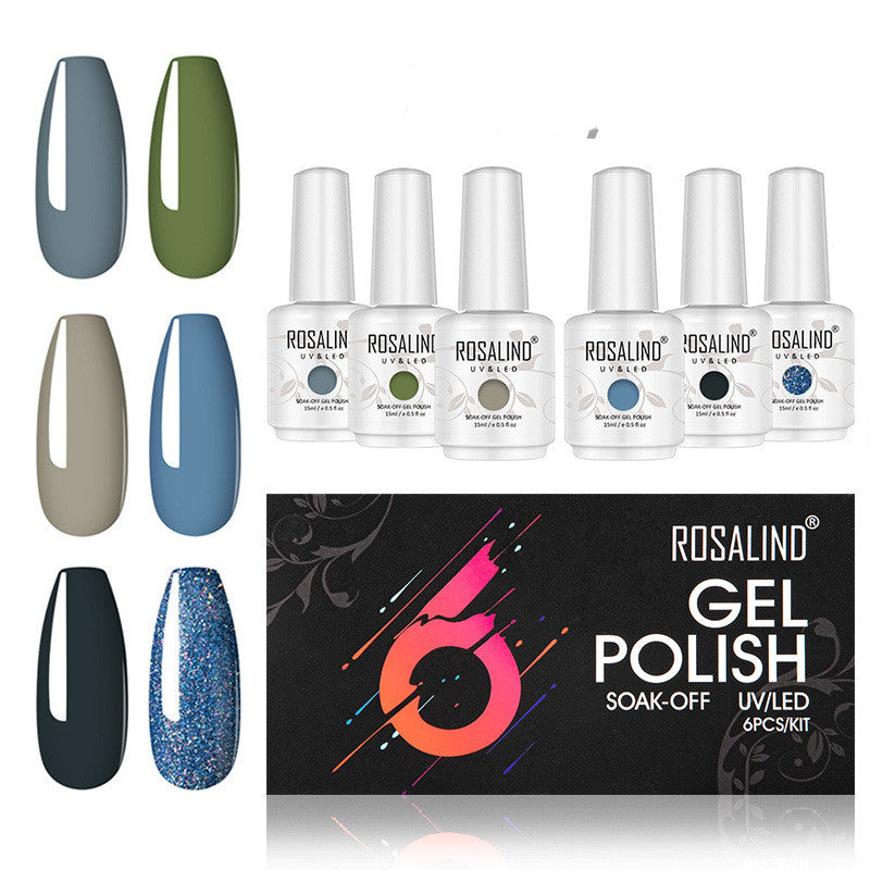 Japanese Style Nail Polish Set, Plant Phototherapy Glue, UV Nail Polish Gel 6 Pcs