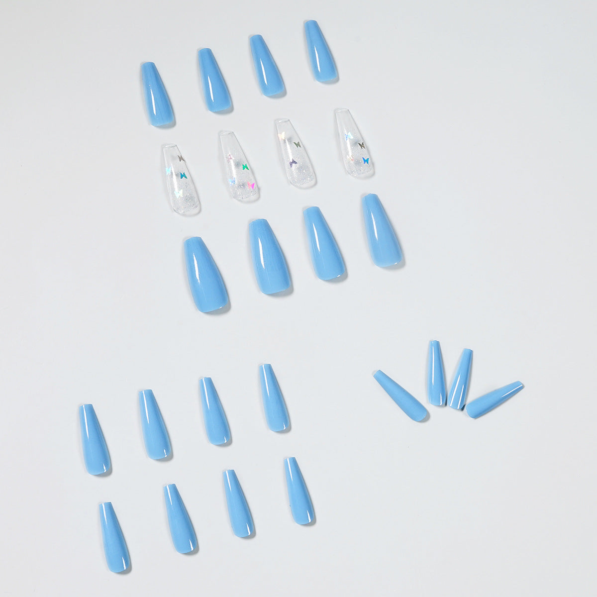 Sky Blue Color Powder Laser Butterfly Wear Nail Art