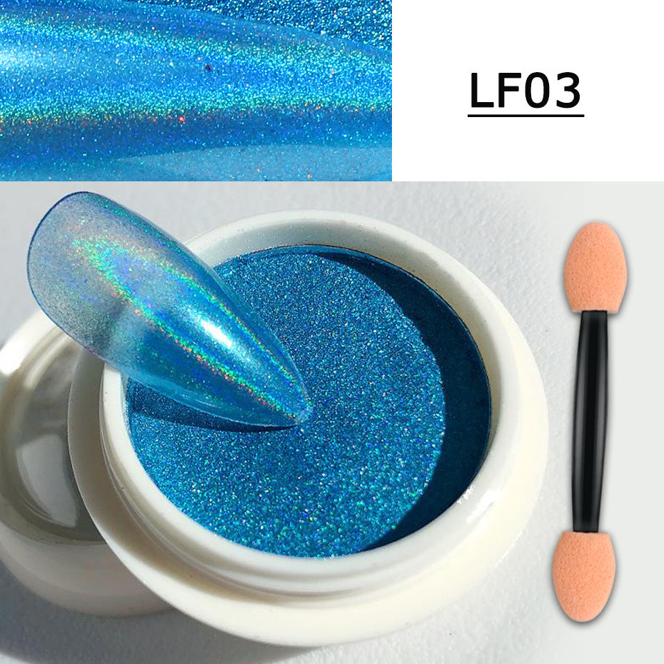 Manicure Solid Magic Mirror Powder European And American Aurora Aperture Laser Mirror Powder With Brush Set