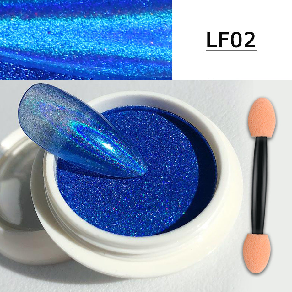 Manicure Solid Magic Mirror Powder European And American Aurora Aperture Laser Mirror Powder With Brush Set