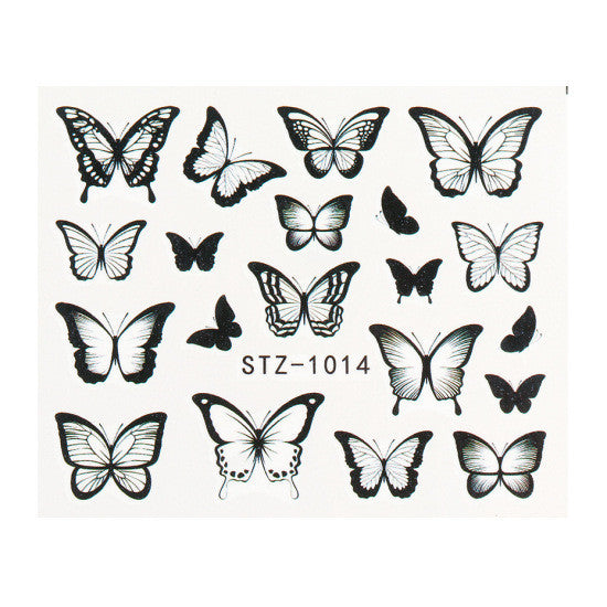 Nail Art Sticker Retro Watercolor Big Butterfly Nail Watermark Sticker